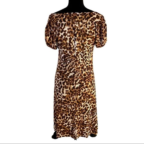 Susan Lawrence Leopard Print Short Sleeve MIDI - Picture 3 of 5